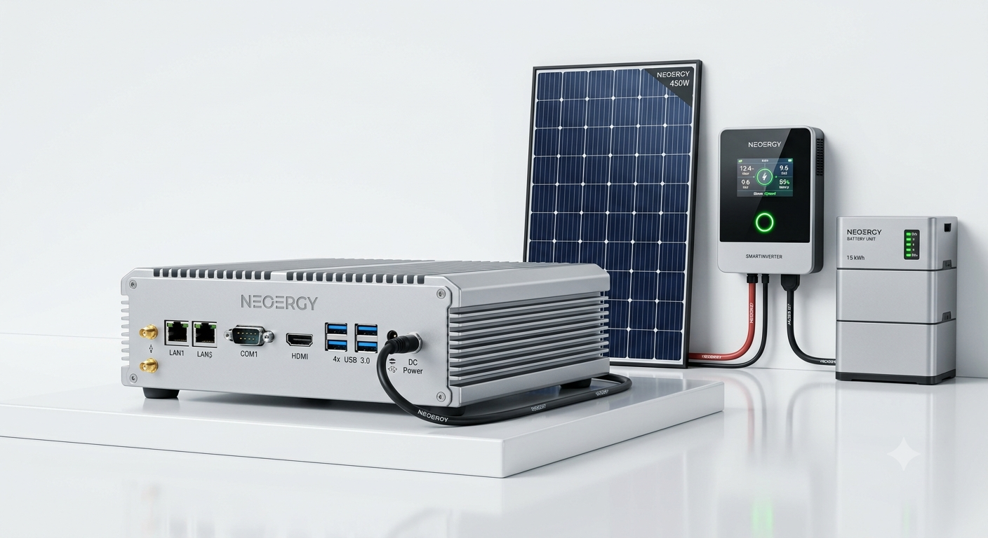 NeuGreen edge computer + solar panel + smart inverter + battery